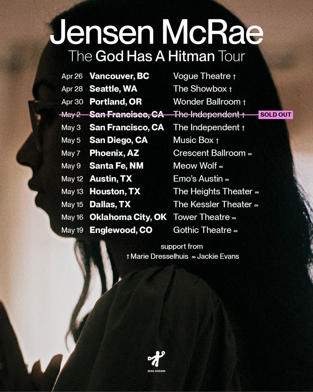 Jackie Evans God Has A Hitman Tour Poster 2026